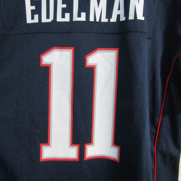 Julian Edelman New England Patriots Blue Jersey Youth Size Large Nike On Field - Picture 7 of 8